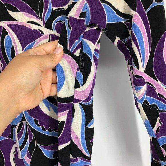 Juicy Couture Purple Black Abstract Long sleeve Viscose Mini  Dress size S - Picture 4 of 16